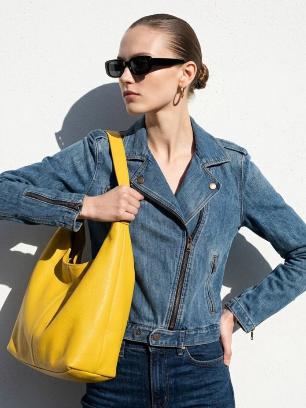 Vtg Gap Moto style denim jacket Motorcycle Jean Jacket Size S